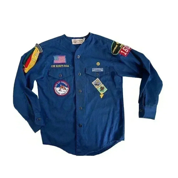 Vintage Boy Scouts of America Cub Scout Uniform Youth Shirt USA Made Size Medium - Picture 5 of 10